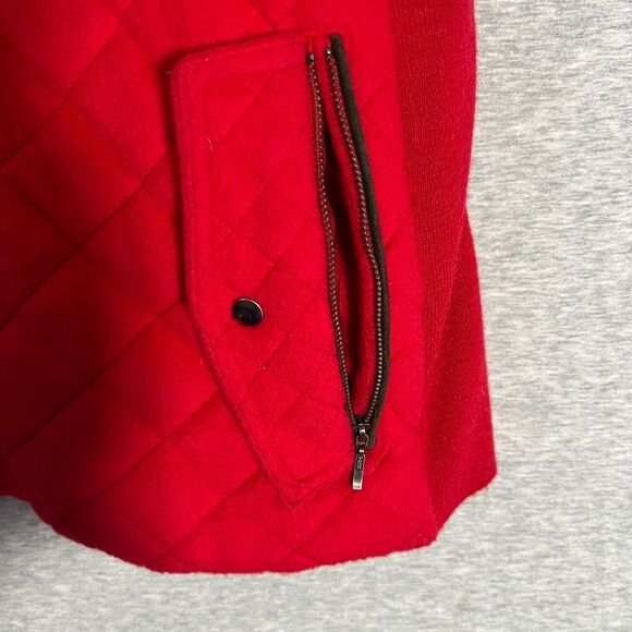 Baby Alpaca Vest Womens Large Red Wool Blend Detachable Hood Quilted Cabincore - Picture 2 of 13